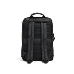 Mueslii daily backpack, made of jacquard  waterproof nylon, camouflage pattern, with a laptop compartment, color black, back view.