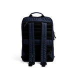 Mueslii daily backpack, made of PU coated waterproof nylon, with a laptop compartment, color blue, back vview.