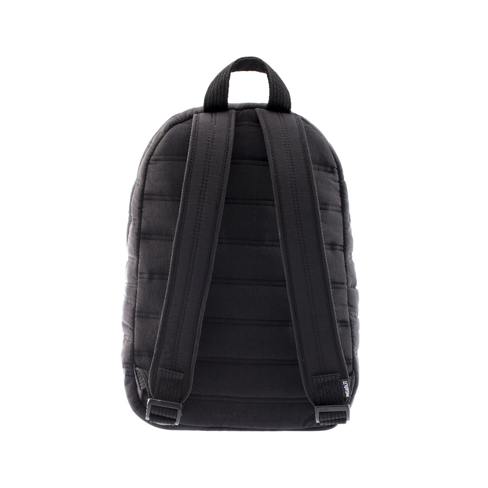 Mueslii original puffer daily backpack made of high density nylon and Ykk zips, color black, material matte nylon.