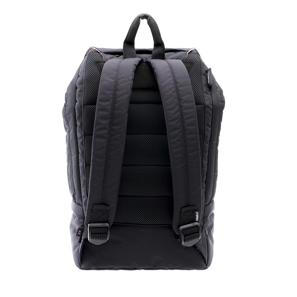 Mueslii puffer top loader made of Cordura nylon and Ykk zips, back side.