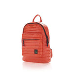 Mueslii original puffer medium and small backpack made of high density nylon and Ykk zips, color orange, zippered front pocket & inner pocket.
