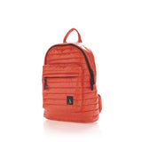 Mueslii original puffer medium and small backpack made of high density nylon and Ykk zips, color orange, zippered front pocket & inner pocket.