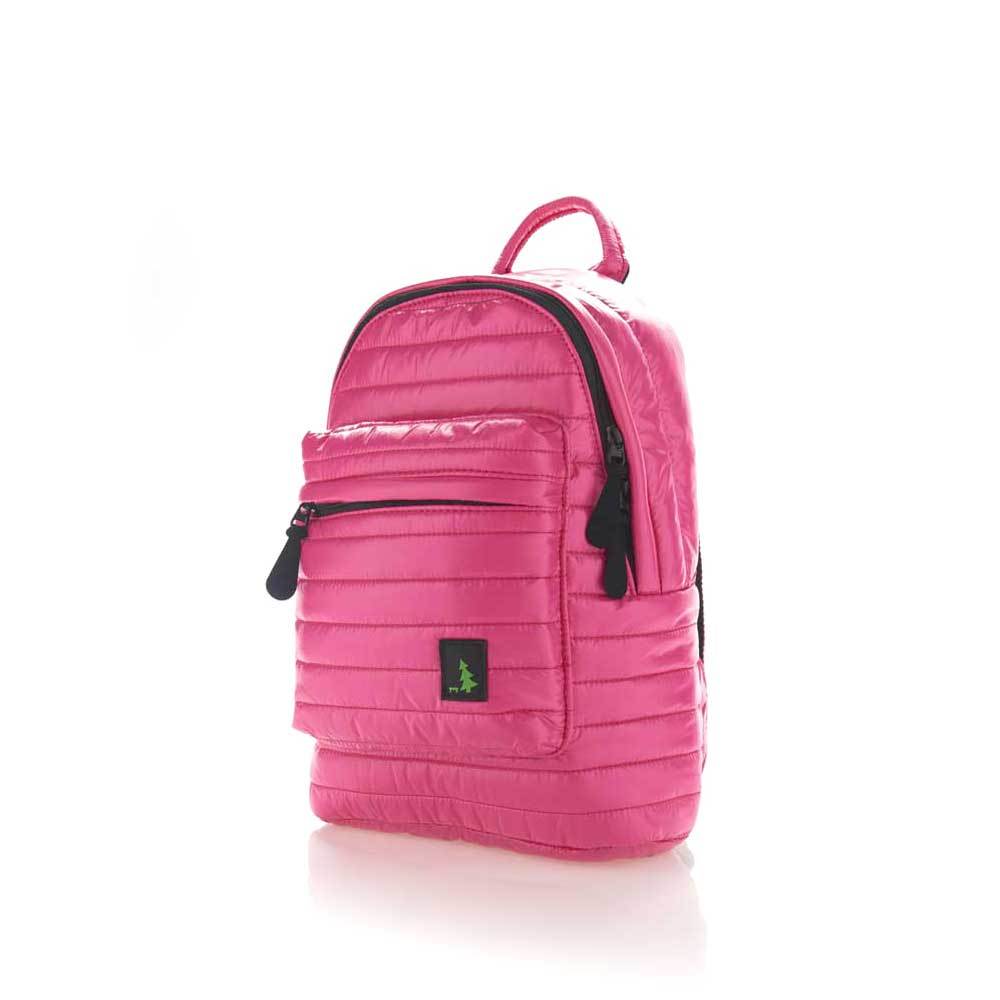 Mueslii original puffer medium and small backpack made of high density nylon and Ykk zips, color rose, Cordura® shoulder straps.